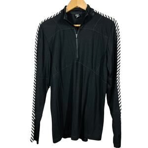 Helly Hansen Lightweight Pullover Top Breathable Mesh Black White Athletic L